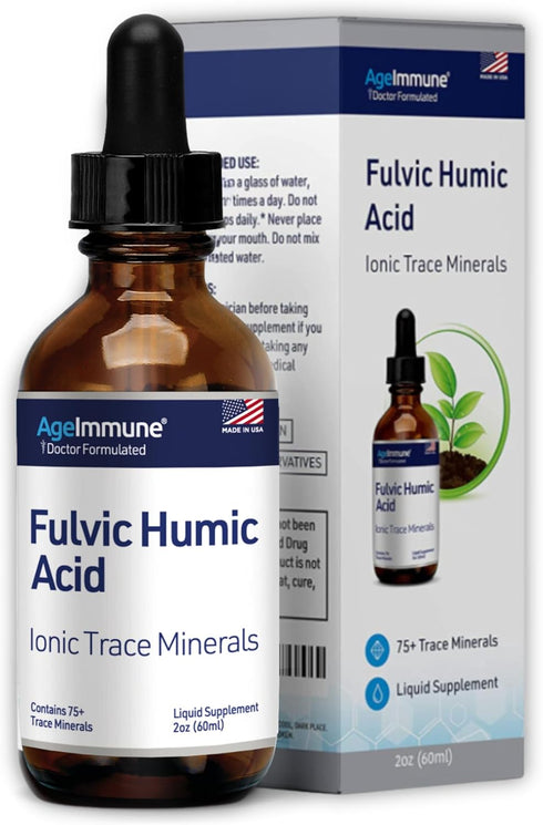 Fulvic Humic Acid Ionic Trace Minerals with Electrolytes Liquid Supplement. 75+ Plant Derived Mineral Drops for Energy Boost and Hydration. Up to ...