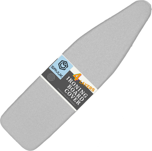 Ironing Board Cover and Pad Standard Size Silicone Coated 4 Layers 15x54 inch Extra Heavy Duty Thick Padding, Heat Reflective, Non Stick Scorch an...