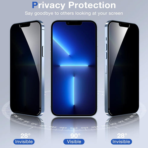 3+3 Pack iPhone 13 Pro Max Privacy Screen Protector with Camera Lens Protector, Anti Spy Tempered Glass Film 9H Hardness Bubble Free Shatterproof ...