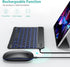 TECURS Bluetooth Keyboard and Mouse Combo for iPad - Rechargeable Wireless Keyboard & Mouse with 7-Color Backlit Compatible with iPad 10th/9th/8th...