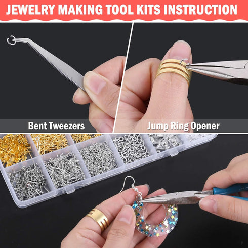 Earring Making Supplies Kit, Caffox 2900pcs Earring Hardware Pieces Repair Parts with Earring Hooks Posts Backs and Jump Rings for Making Earrings...