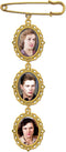 Wedding Bouquet Memorial Remembrance Photo Charm Bright Gold Holds 3 Pictures for Bride's Flowers or Groom's Boutonniere with Photo Resizer...