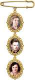 Wedding Bouquet Memorial Remembrance Photo Charm Bright Gold Holds 3 Pictures for Bride's Flowers or Groom's Boutonniere with Photo Resizer...