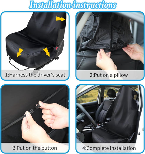 2 Pcs Car Seat Covers Front Seats After Gym, Swim, Universal Waterproof Front Seat Covers for SUV, Trucks, Bucket Seat Covers, black...