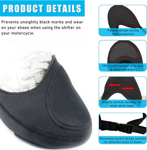 Motorcycle Shifter Shoe Protector, Motorbike Protective Gear Shifter Cover, Adjustable Anti-Slip Boot Shift Guards Pad, Toe Protector Motorcycle A...