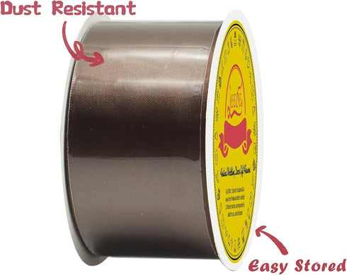 Double Face Brown Satin Ribbon 2 inch X 25 Yards Polyester Brown Ribbon for Gift Wrapping Very Suitable for Weddings Party Invitation Decorations ...
