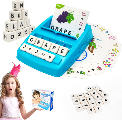 Matching Letter Game for Kids, 2 in 1 Educational Toys Alphabet Spelling & Reading, Number & Color Recognition, Flash Cards Learning Toys Gifts fo...
