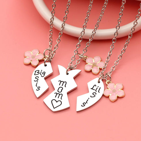 3Pcs Mother Daughter ,Mom Big / Lil Sis Pendant Necklaces Birthday Mother's Day Chirstmas Gifts...