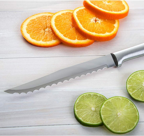 RADA Cutlery Serrated Slicer Knife (R138), 7" Stainless Steel Hollow Ground Serrated Blade, Made in USA, Silver Handle...