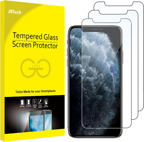 JETech Screen Protector for iPhone 11 Pro, iPhone Xs and iPhone X 5.8-Inch, Tempered Glass Film, 3-Pack...