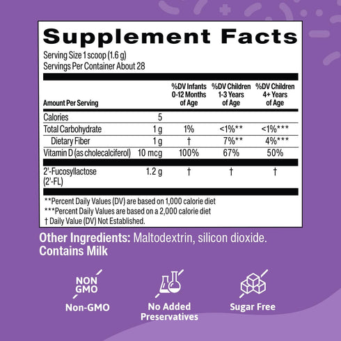 Biostime 2'FL HMO Baby Prebiotic Powder + Vitamin D for Kids, Toddlers and Infants | Human Milk Oligosaccharides | Probiotics Growth for Kids * | ...