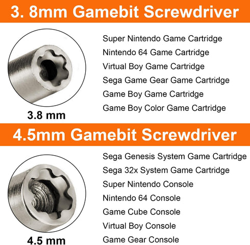 Gamebit Security Screwdriver, SAREAL Double-ended 4.5mm 3.8mm Gamebit Screwdriver Bit Set Replacement for Opening Nintendo, Sega Consoles...