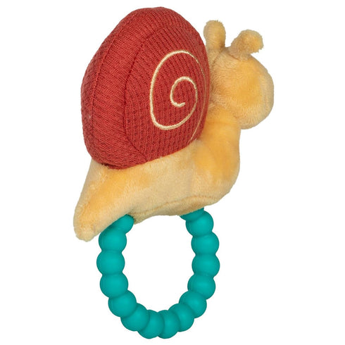 Mary Meyer Soft Baby Rattle with Soothing Teether Ring, 6-Inches, Skippy Snail...