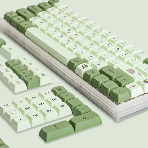 Guffercty kred GTSP XDA Profile Japanese Keycaps 60 Percent PBT 122 Key Green Keycaps Set for Cherry MX Covers Tenkeyless 60% 65% Gaming Keyboard ...