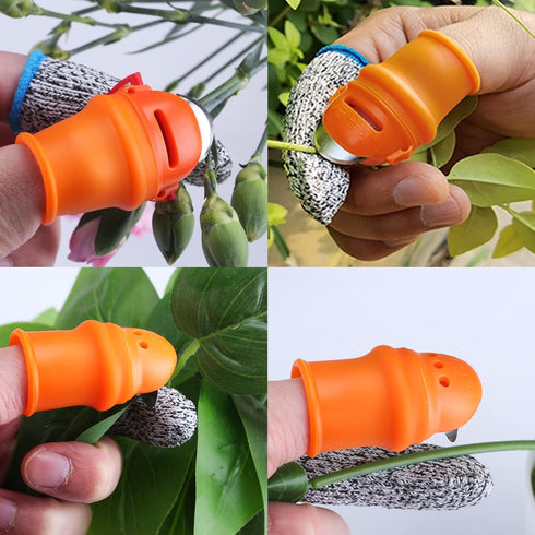 E-TING 12 Pcs Gardening Silicone Thumb Knife Harvesting Tool Finger Plant Fruit Picking Knives Separator Garden Tool...