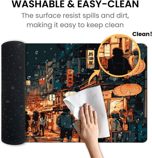 Large Gaming Mouse Pad 31.5 x 11.8 inches, Extended Anime Mousepad, Long Mouse Mat with Non-Slip Base, Full Keyboard Mat with Stitched Edges, Mous...