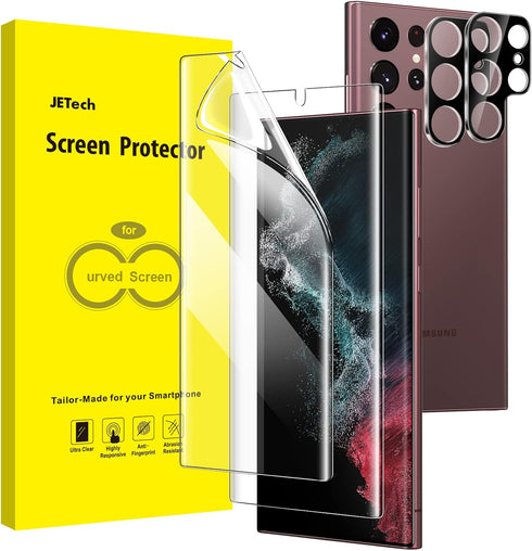 JETech Screen Protector for Samsung Galaxy S22 Ultra 5G 6.8-Inch with Camera Lens Protector, Flexible TPU Film, Fingerprint ID Compatible, HD Clea...