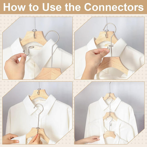 Sosation 45 Pcs Clothes Hanger Connector Hooks Metal Hanger Extender Hooks Mini Cascading Hanger Hook Metal Outfit Hanger Extender Clips for Velve...