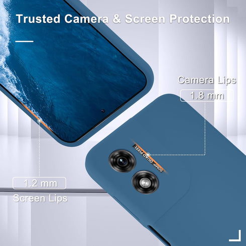 for Motorola Moto G Play 2024 Case, Silicone Phone Case with 1 Screen Protector, Soft Anti-Scratch Microfiber Lining, Full Body Shockproof Slim Co...