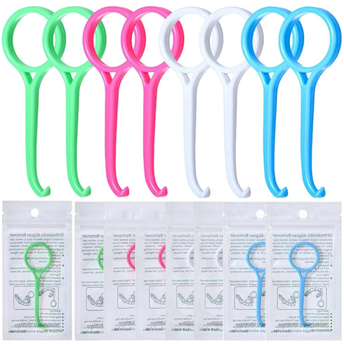Aligner Removal Tool, Portable Clear Aligner Removal Tool for Invisalign Removable Retainers, Braces, Aligners Remove Hook Pull Tool (8PCS)...