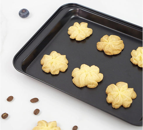 Cookie Baking Sheet, 9.5 Inch x 7 Inch Square Iron Plate with Nonstick Coating for Baking Cookie, Roast Meat, Baking Cake, Bread and other Foods (...