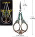 Embroidery Scissors, Sharp Pointed Sewing Scissors for Craft Cross Stitch Needlework Artwork Knitting Threading Small DIY Tools, 4.6in Gold Green ...