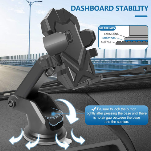 Phone Holder for Car,Universal Long Neck Car Mount Holder Compatible with iPhone Xs XS Max XR X 8 8 Plus 7 7 Plus S10 S9 S8 S7 S6 LG and More...