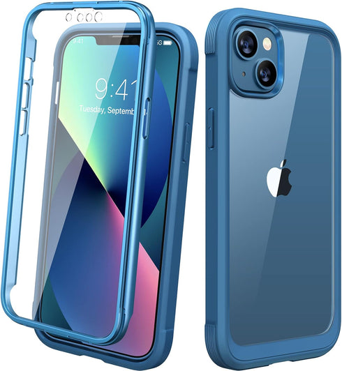Diaclara Designed for iPhone 13 Case, Full Body Rugged Case with Built-in Touch Sensitive Anti-Scratch Screen Protector, Soft TPU Bumper Case for ...
