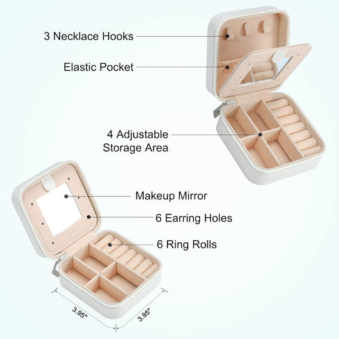 Jewelry Organizer Box, Jewelry Organizer Travel Jewelry Case | Ring Organizer Necklace Organizer Earring Organizer Box | Jewelry Travel Organizer ...