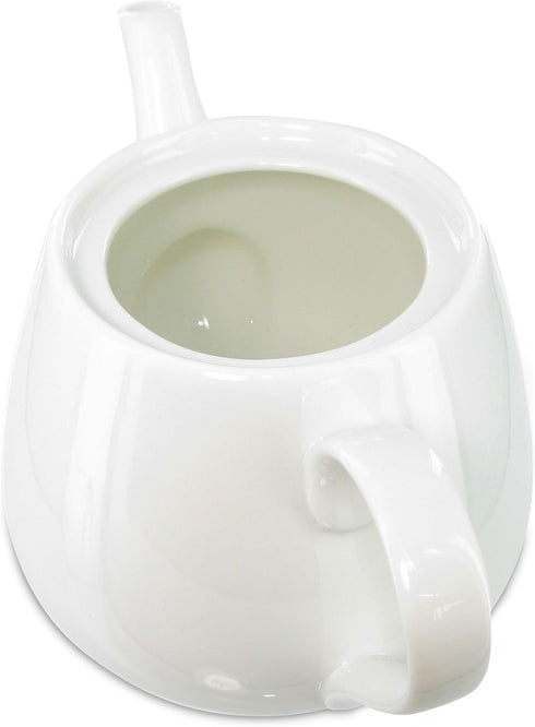 White Porcelain Teapot 2 Cup Raffles Small Ceramic Tea Pot for Loose Leaf Tea or Bags Modern White Teapots for Tea Party Durable Elegant Teapot Ce...