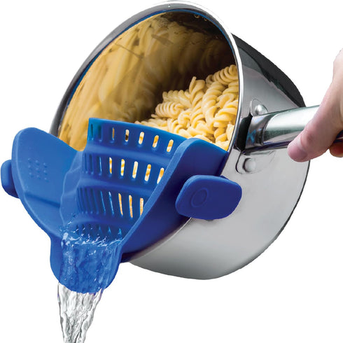 Kitchen Gizmo Snap N' Strain - Silicone Clip-On Colander, Heat Resistant Drainer for Vegetables and Pasta Noodles, Kitchen Gadgets for Bowl, Pots,...
