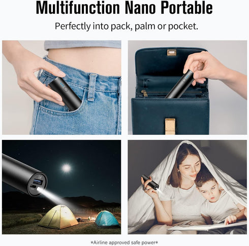Portable Charger, Power Bank, S03 2-Pack 5,000mAh Battery Pack with Fast Charging USB-C (in&Out) and Flashlight for iPhone 15/15 Plus/15 Pro/15 Pr...