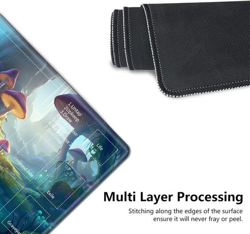for MTG Playmat,Card Playmat Stitched with Magic Zone for MTG Card Game Playing, 24x14 inches Card Playmats Smooth Cloth Surface Non-Slip Silicone...