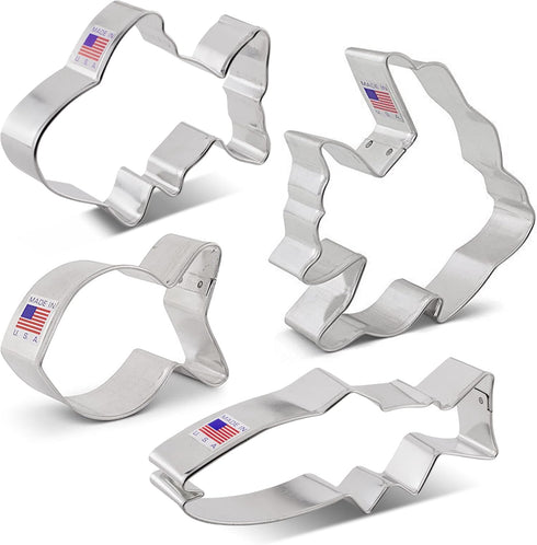 Ann Clark 4-Pc. Fish Cookie Cutters - Cute Goldfish & Angel Fish Shapes, Made in the USA...