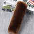 2 Pack Automotive Authentic Sheepskin Car Seat Belt Pads, Soft Shoulder Pad, Neck Cushion Protector, Genuine Natural Merino Wool (Saddle Brown)...