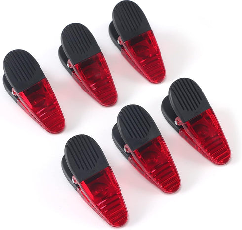3-1/4" Length Plastic Refrigerator Magnet Clips Sets?Magnet Paper Clips, Snacks Bag Clips?Multipurpose Clips - Set of 6 (Red)...