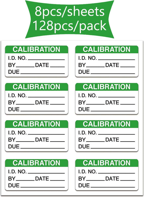 Self Laminating Calibration Labels 2 X 1 Inches - Write-on Calibration Stickers with Cover for for NIST Calibration, ISO-900 Calibration 128 Label...