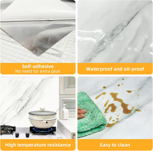 Marble Peel and Stick Contact Paper for Countertop Wallpaper Easily Removable Self Adhesive Contact Paper for Bathroom Kitchen Table Desk 15.7"x78...