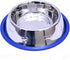 Set of 2 Etched Stainless Steel Dog Bowls, Easy to Clean with Non-Skid No-Tip Silicone Ring, Feeding Bowls for Dogs (2 Pak / 32oz Each Bowl)...