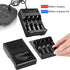 ABUNRO 4-Slot 18650 Battery Charger, Universal 4 Bay Charger for 18650 14500 18500 16350 Li-ion Rechargeable Batteries (No Battery)...