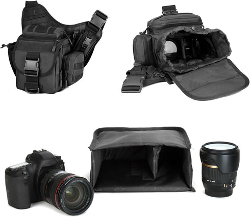 ArcEnCiel Camera Insert bag for all DSLR SLR Cameras (Black)...