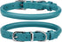 BRONZEDOG Rolled Leather Dog Collar for Small Medium Large Dogs with QR ID Tag (M: 14-16 Inch, Teal)...
