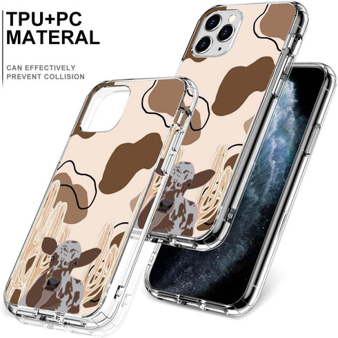 Western cow skin print Aesthetic case Compatible with iPhone 13 Pro Max, cow print collage pattern Soft TPU Bumper Protective Phone cover, Support...