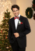 HISDERN Christmas Bow Ties for Men Xmas Self-tied Bowties and Pocket Square Set Festival Woven Bowtie Handkerchief...