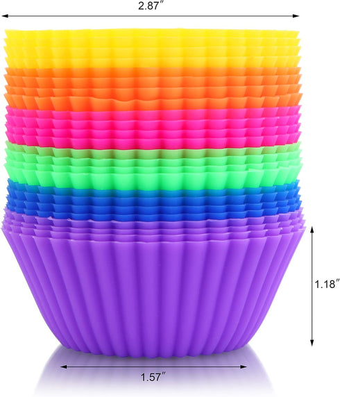 New Star Foodservice 44270 Reusable Silicone Baking Cups and Cupcake Liners, Set of 24...