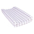 Gray and Cream Buffalo Check Deluxe Flannel Changing Pad Cover - Buffalo Check Print Cotton Flannel, Cream, Gray, Fully Elasticized, 6 in Deep Poc...