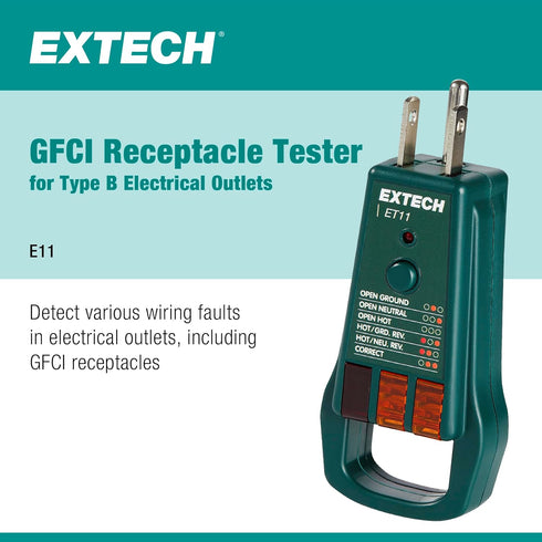 Extech ET11 GFCI Receptacle Tester...
