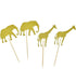 30 Pack Gold Glitter Jungle Safari Animal Cake Cupcake Toppers Cupcake Picks Decorations for Jungle Safari Animal Themed Baby Shower Birthday Part...