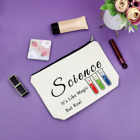 Science Gifts for Women Science Teacher Gifts Makeup Bag Scientist Lovers Gift Scientist Graduation Gift Cosmetic Bag Chemistry Science Gift Birth...