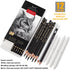 Charcoal Drawing Set -12 pc Black charcoal pencils, White Charcoal Pencils, Eraser Pencils, Blending Stumps for Drawing, Sketching, Shading, Artis...